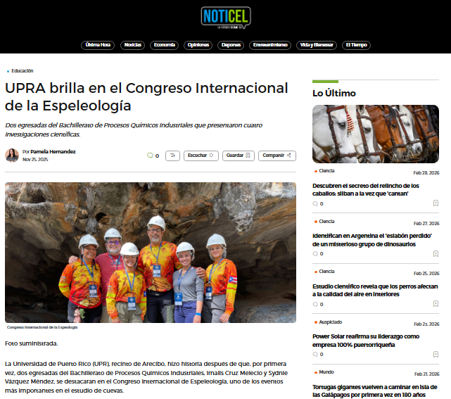 Noticel Highlights the Historical Participation by Students Irnalis Cruz and Sydnie Vazquez at Brazil